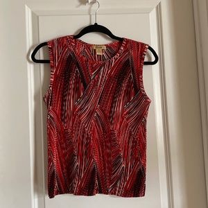 Sleeveless layering shirt red/white/black